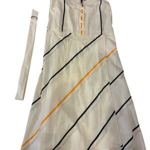 Rag & Bone White Dress with Orange and Black Stripes